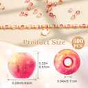 600 Pcs Orange Beads for Bracelets, Fall Beads for Jewelry Making, 6mm Thanksgiving Bead, Crackle Glass Bead for Autumn DIY Crafts Thanksgiving Party Accessories (Orange)