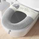 2 Pieces Plush Thickened Toilet Seat Cushion, Washable, Reusable, Soft, Skin Friendly, Warm and Comfortable Universal Toilet Seat Cushion.