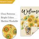 Louise Maelys Summer Spring Sunflower Garden Flag Welcome Daisy Floral 12x18 Inch Double Sided Small Burlap Holiday Yard Outdoor Plaid Sign Outside Home House Decoration