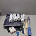 28 PCS Paint Roller Kit with Extension Pole, 4"and 9" Paint Roller, Including Gloves, Paint Tray, Flat Paint Brush, Scraper, etc., for Professional House Painting & Oil Paints