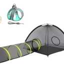 Outdoor Cat Enclosures Indoor, Portable Mesh Tent, Tunnel, Playhouse With Adjustable Harness and Leash for Walking, Colorful Tease Ball for Animals