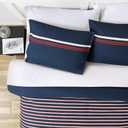 Nautica - Twin Comforter Set, Cotton Reversible Bedding with Matching Sham, Medium Weight for Year Round Use, Oeko-Tex Certified, Dorm Essentials (Mineola Navy)