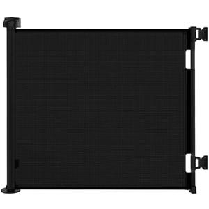 Retractable Baby Gate for Stairs & Doorways, 55" Wide x 33.6" Tall Easy Installation Mesh Dog Gate for Indoor & Outdoor Use,Pet and Dog Safety Gate for Hallways(Black)