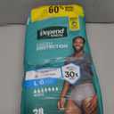 Depend Fresh Protection Adult Diapers, Incontinence Underwear for Men, Disposable, Maximum, Large, Grey, 28 Count