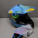 Dirt Bike Helmet for Kids with Goggles & Gloves for 8-18 Years Old Boys & Girls, DOT Certified Kid ATV Helmet Motocross Off Road, Blue Splash, X-Large