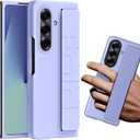 Z Fold 7 Case with Wrist Strap, Case for Samsung Galaxy Z Fold 7 Phone Case Cute for Women Elastic Wristband Silicone Grip, Galaxy Z Fold 7 Cover Original Hard PC Shockproof Anti-Scratch (Purple)