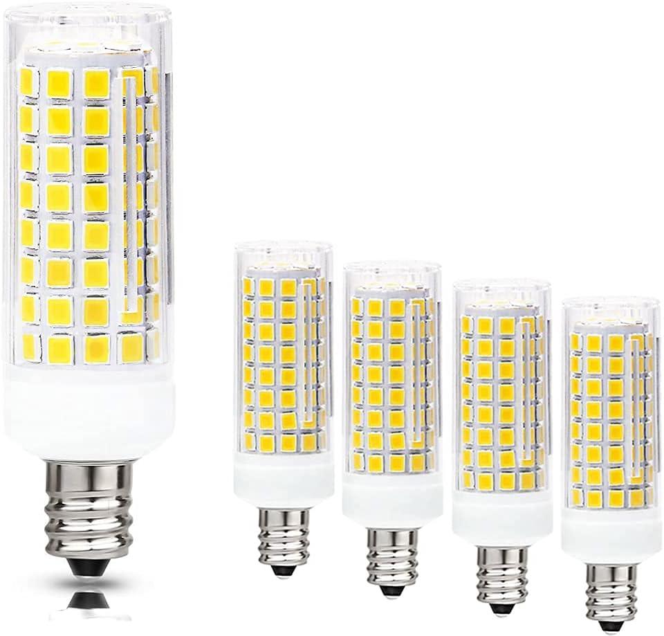 Treie 10W E12 LED Corn Light Bulb(4 Pack)E12 Dimmable 100 Watt Equivalent Bulb 1000LM 3000K Chandelier Bulbs Decorative Candle E12 Base for Home Lighting, AC110-120V (3000K)