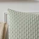 Kevin Textile 2 Packs Light Green Decorative Throw Pillow Covers 20x20 Inch for Living Room Couch Bed Sofa Spring Soft Striped Corduroy Square Cushion Case 50x50 cm Rustic Farmhouse Boho Home Decor