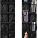 2PCS Water Bottle Organizer - 24 Holder Over The Door Water Bottle Storage Rack For Various Sizes, Kitchen Cabinet, Pantry, Closet, Bedroom, Bathroom (Black)