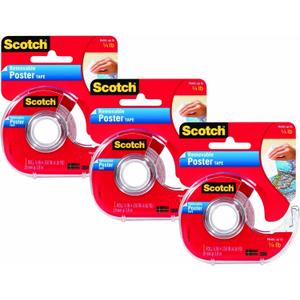 Scotch Mounting, Fastening & Surface Protection Scotch Removable Poster Tape, 3/4 x 150 Inches, 3 Pack, 109-3