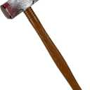 BinaryABC Plastic Fake Hammer Prop,Lightweight Sledge Hammer for Halloween Costume Accessory,Bloody Toy Weapon for Cosplay & Scary Props