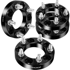 HHCSOP 5x4.5 1" Wheel Spacers Fit for Mustang Ranger Explorer Edge Crown Victoria Jeep Wrangler Liberty Cherokee TJ YJ XJ MJ KJ KK ZJ, 5x114.3 Wheel Adapters 82.5mm Hub Bore 1/2x20 Studs, Black 4PCS