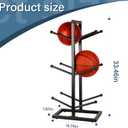 Basketball Organizers Metal Ball Storage Rack Sports Storage for Indoor Outdoor