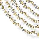 Klikel Iridescent Gold and Silver Large Twinkle Ice Double Twist Bead Garland, Set of 2 Each 10 Feet