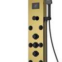 Brushed Gold Shower Panel Tower System 5 In 1 Stainless Steel Shower Tower