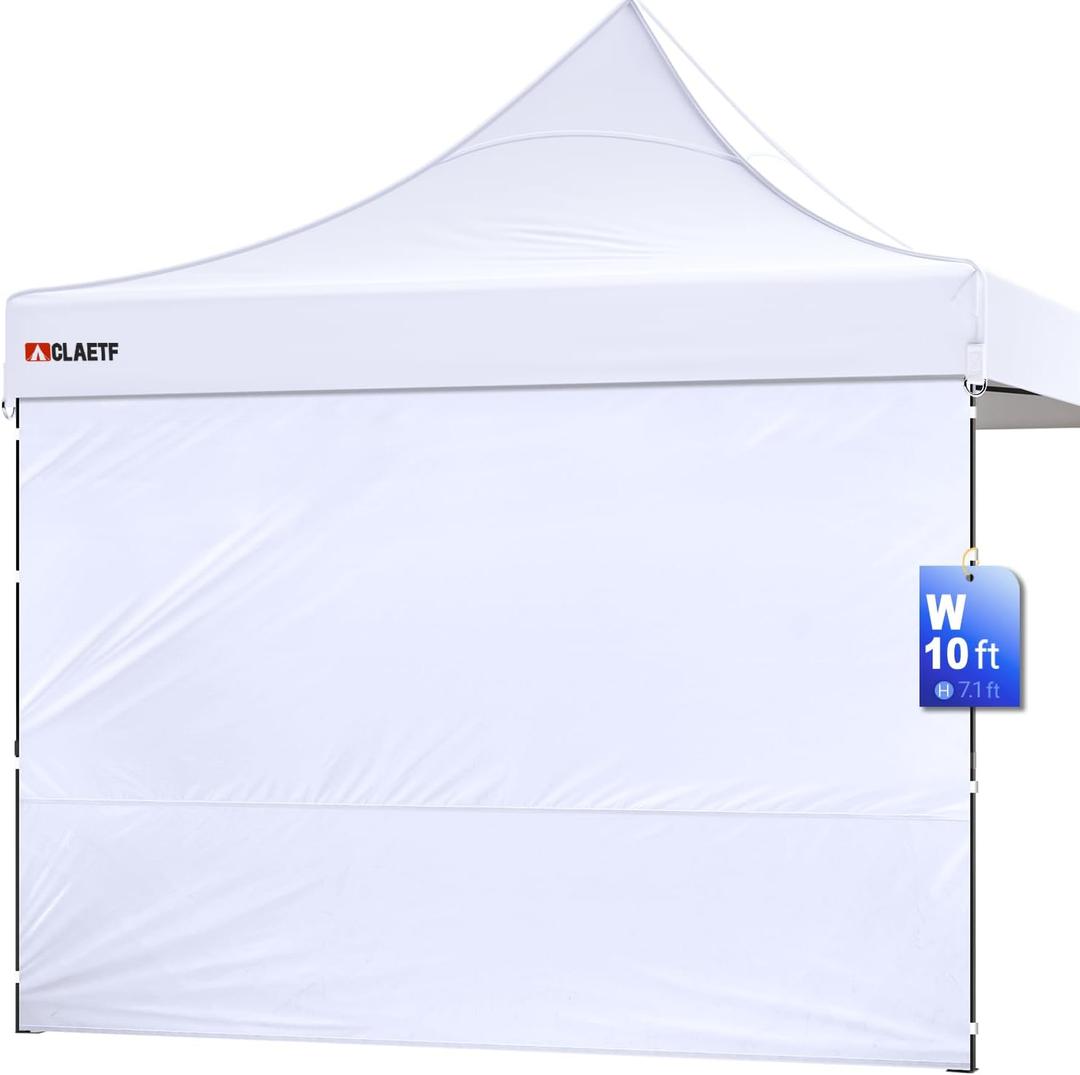 Instant Canopy SunWall for 1010ft Pop Up Canopy,Tent with Sidewalls 210D Oxford Fabric with Waterproof 99% UV Protection,Commercial/Suits Pop up Tent. (White, 1Sidewall)