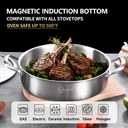 LOLYKITCH 8 Quart Stainless Steel Saut Pan with Lid, Extra Large Deep Skillet, 13 Inch Triply Braiser Pot with Double Handles, Induction Jumbo Cooker for Family Meals, Oven Safe, 6-12 Servings
