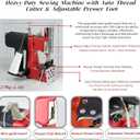 Bag Sewing Machine - 2s/bag Heavy Duty Portable Stitching Machine for Woven Bags, Non-Woven Fabrics, Leather | Warehouse & Farm Packing Tool (Red, Corded - 110V AC)