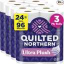 Quilted Northern Toilet Paper, Ultra Plush, 24 Mega Rolls, Bath Tissue
Quilted Northern Ultra Plush toilet paper; 24 Mega Rolls; 3-ply toilet tissue