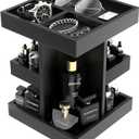 Cologne Organizer for Men, 360 Makeup Rotating Organizer, Organizador de Perfumes, Estante para Perfumes, Gifts for Men, Countertop Vanity and Bathroom, Bedroom Essentials, Mens Husband Gifts(Black)