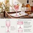48Pcs Plastic Wine Glasses, 7oz Plastic Goblets for Party, Drinking Glasses Unbreakable Crystal Goblets Reusable Drinkware for Wedding Reception, Grand Event Party Supplies(Pink)