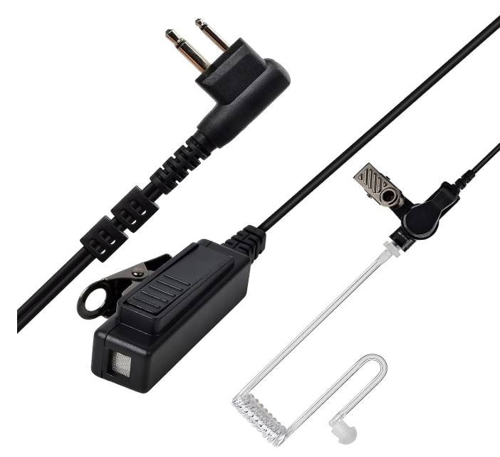 UAYESOK QX-95 2 Pin Earpiece Headset for Motorola CP200 CP200D DTR550 DTR650 RDU2020 RDU4100 RDU4160D SP50 P200 Walkie Talkie with Transparent Acoustic Tube