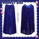Ramede 4 Pcs Wizard Costume Include Wizard Hat Cloak Beard and Wand for Halloween Party Costume, 47.2"