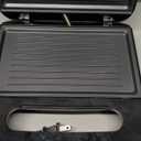 OVENTE Electric Panini Press Grill with Nonstick Plates, LED Indicator Lights, Thermostat Control, Cool Touch Handle, Compact Sandwich Maker Perfect for Cooking Breakfast, Snacks & More, Black 