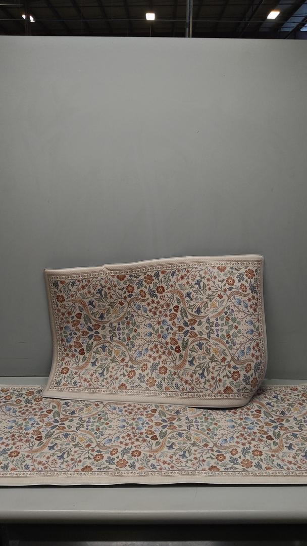 Moynesa Floral 2x3 and 4x6 Rugs for Entryway, Washable Kitchen Rug Non Slip Small Bathroom Throw Rug, Boho Flower Soft Ultra Thin Indoor Front Door Mat for Laundry Bedroom Entry, Beige  47"x20".