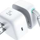 Retractable Wall Charger, 35W PD Fast Charger Block with Type C Retractable Cable (31.5 inch) and Type C Ports, Portable Charger Adapter for iPhone 17/16/15 Pro Max/Galaxy/Pixel & More (White)