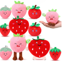 Hiboom 10 Pcs Strawberries Stuffed Plush Cuddly Cute Pocket-Sized Soft Stuffed Strawberry Plush Fruit Collectable Great Gift Ideas for Strawberry Lover Family Friend Loved One