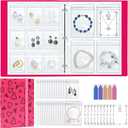 Large Transparent Jewelry Storage Book with 300 Pockets and 50 Jewelry Pouches,Travel Jewelry Organizer and Storage,Jewelry Binder Organizer for Earring,Bracelet,Necklace (300 Grids+50 pvc bags,Pink heart)