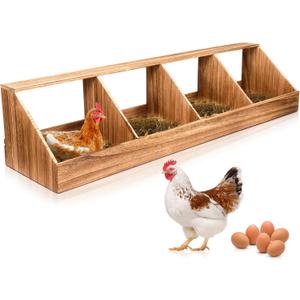 Chicken Nesting Boxes, Chicken Laying Boxes Coop Accessories Roosting Laying with Liners Large Bedding for Hens Birds Duck Coop Poultry Habitat Supplies(4 Compartment)
