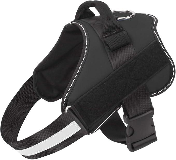 Bolux Dog Harness, No-Pull Reflective Dog Vest, Breathable Adjustable Pet Harness with Handle for Outdoor Walking - No More Pulling, Tugging or Choking (Black, S) 2 Pack