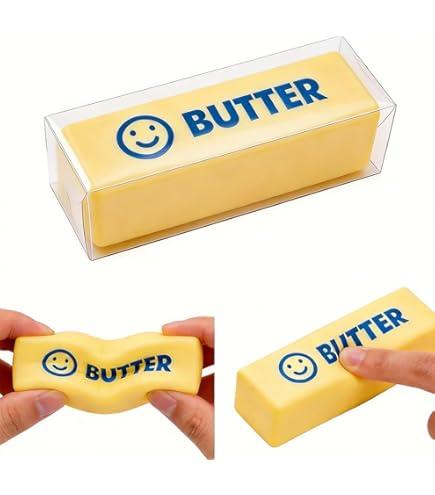 4 x TOSEFES Butter Squishy – Slow Rising Butter Stick Squishy Toy, Soft Stress Relief Fidget Toy, Squishy Butter for Kids & Adults, Desk Toy & Gifts