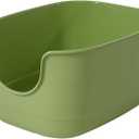 SpaceTime Extra Large Litter Box with High Sides,24.2" Lx16.3 Wx12.9 H XL Multi Cat Litter Pan for Kitty,Cat Boxes for Indoor Cats,Jumbo Litter Boxes for Big Cats,Anti-Splashing,Easy to Clean (Green)