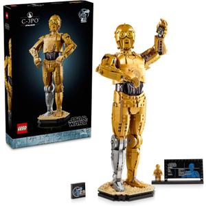 LEGO Star Wars C-3PO Buildable Droid Figure, Build and Display Model with C-3PO Minifigure, Star Wars Collectible for Home or Office Decor, Nostalgic Gift Idea for Adults, Fans or Collectors, 75398