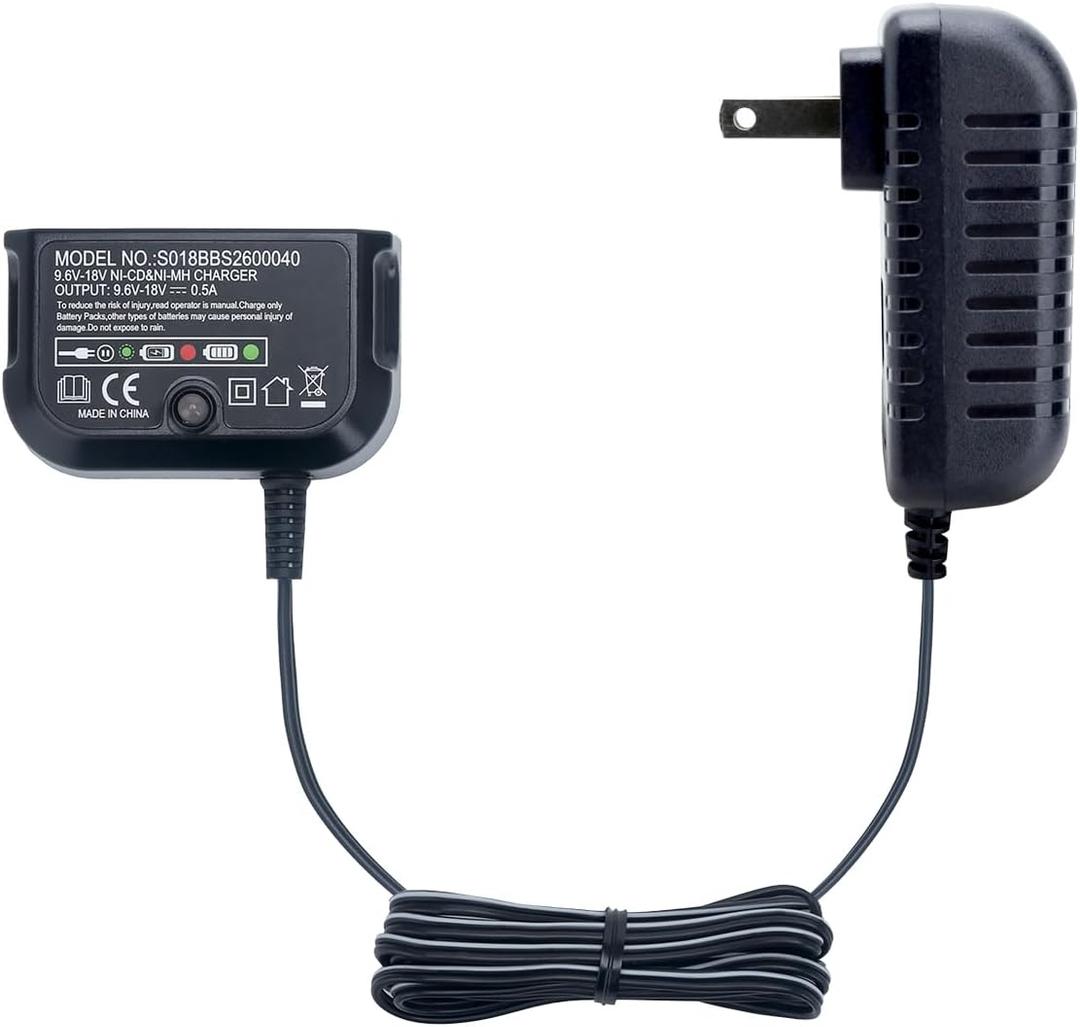 Elefly 9.6V-18V Compatible with Black & Decker Battery Charger 90556254-01, Compatible with Black and Decker 18V 14.4V 12V 9.6V NiCad & NiMh Battery HPB18 HPB18-OPE HPB14 HPB12 HPB96