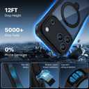 Privacy Case for iPhone 17 Pro Max Case with Stand, Compatible with MagSafe, Full-Body Phone Case with Built-in 9H Tempered Glass Privacy Screen Protector and 360 Rotating Magnetic Stand Ring -Black