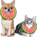 MIDOG Soft Inflatable Dog Cone, Donut E-Collar Alternative for After Surgery, Prevents Licking, Allowing Normal Eating & Vision, Comfortable Recovery Collar for Small Medium Large Dogs & Cats, Red-XS