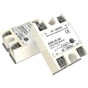 Pack of 2, YQSIYU Solid State Relay 25AA 2PCS Single Phase SSR-25AA Input 80-250V AC to Output 24-380V AC 25A