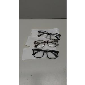 Gaoye Stylish Blue Light Glasses for Woman - Computer Glasses up to 99% Blue Light Blocking - Lightweight Frames - 3 pack (Matte Black+Leopard+Black)