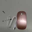 Mouse for MacBook Wireless Bluetooth Mouse Laptop MacBook Air Mac Pro Rechargeable Silent PC iPad Optical Mouse with Dual Mode Switch Bluetooth 5.2/3.0 and 2.4GHz USB Type-C Receiver Rose Gold