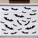 24 Pcs Halloween Magnetic Bats Garage Door Decorations Black Magnets Bats Outdoor Magnet Bat Stickers for Halloween Garage Door Car Refrigerator Indoor Outdoor Party Decor