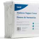 Lucid 4 Inch Mattress Topper Cover Queen  Cover For Mattress Topper - Mattress Topper Cover with Zipper  Twin Mattress Cover - Cover Only,White