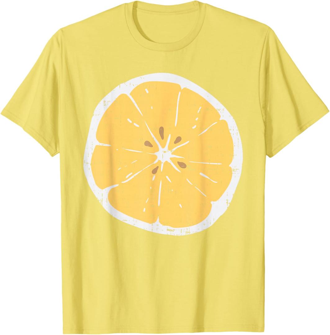 Lemon Funny Citrus Fruit Lazy DIY Easy Halloween Costume T-Shirt, Size M