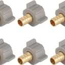 (Pack of 6) PLUMBINGMASTER Pipe Fitting - 1/2" Pex 1/2" Female NPT Swivel Adapter Barb Crimp Fitting, Anti-Corrosion, No Lead, (PEX1807202-6PCS)