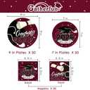 Gatherfun Graduation decorations 2026 Maroon Graduation Party Plates and Napkins Disposable Paper Plates Luncheon Napkins for Congrats Grad Party Decorations, Serve 50