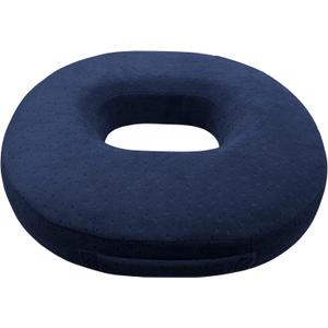 Donut Pillow Memory Foam Seat Cushion - Non-Slip Bottom,Portable Orthopedic Hemmoroid Pillow Cushion Support Pad for Tailbone PainCoccyx, Bed Sores, Post Natal, Sciatica (Blue)