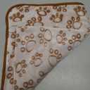 Stuffed Brown Small Premium Soft Dog Blanket, with Flannel Cute Paw Print, 24 * 32 inches, Newborn Cat Blanket Puppy Pads Supplies Dog Products Stuff Essentials